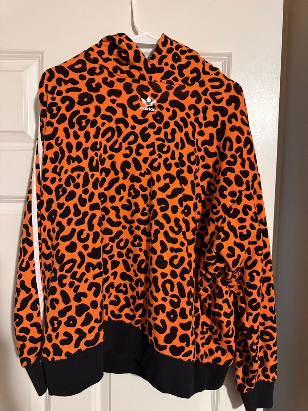 adidas RICHARD MNISI Orange and Black Leopard-Print Hoodie
